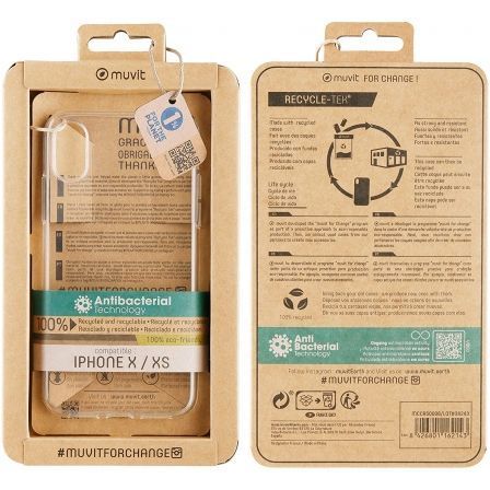 Muvit For Change Funda Recycletek Transparente para Apple iPhone X/XS Muvit For Change Funda Recycletek Transparente para Apple iPhone X/XS